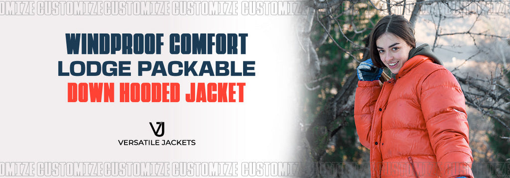 Windproof Comfort Lodge Packable Down Hooded Jacket - Versatile Jackets