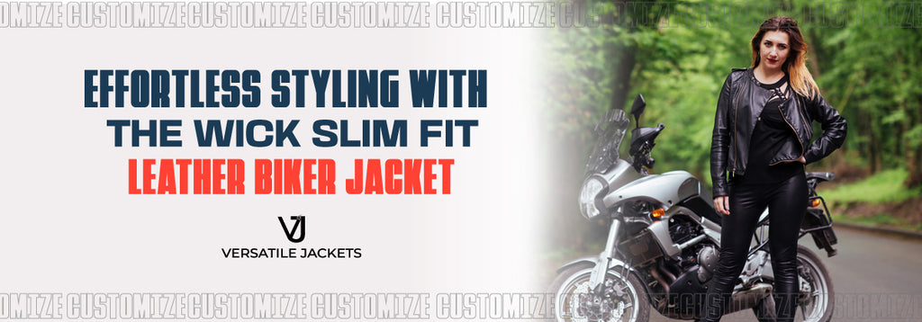 Effortless styling with The Wick Slim Fit Leather Biker Jacket