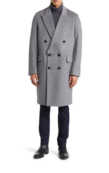 Thomas Wool and Cashmere Overcoat Light grey