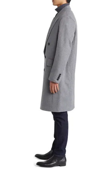 Thomas Wool and Cashmere Overcoat Light grey