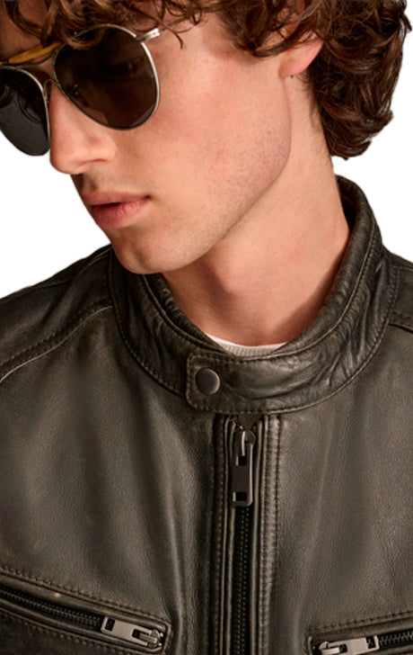  Moto Racer Leather Jacket