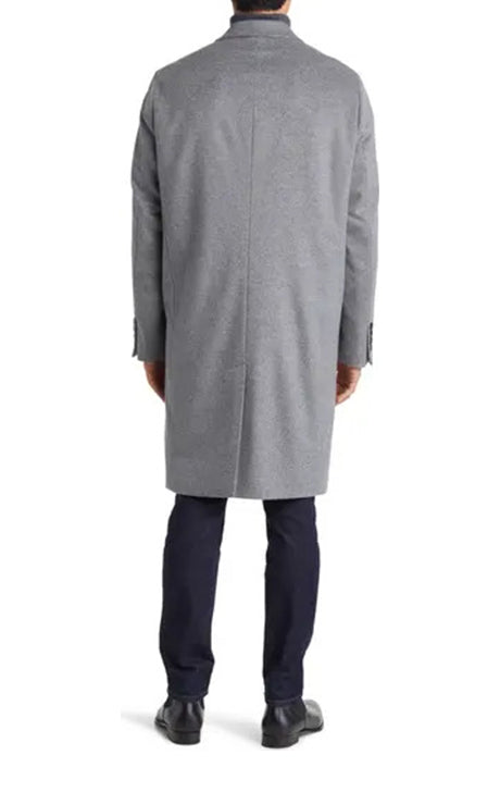 Thomas Wool and Cashmere Overcoat Light grey