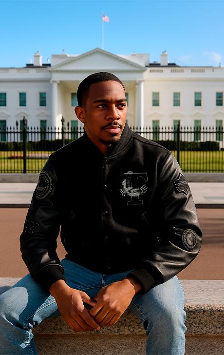 wool and leather varsity jacket