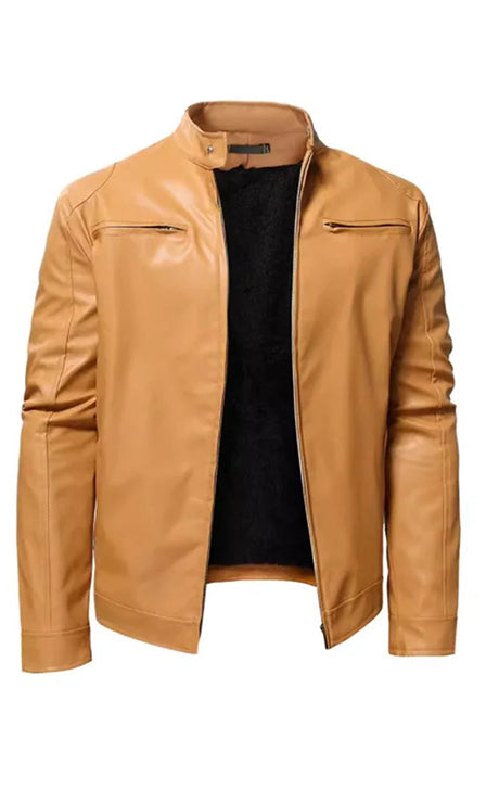 Men's Leather Jacket - Premium Genuine Leather Coat, Stylish Moto Jacket for Business and Casual Wear