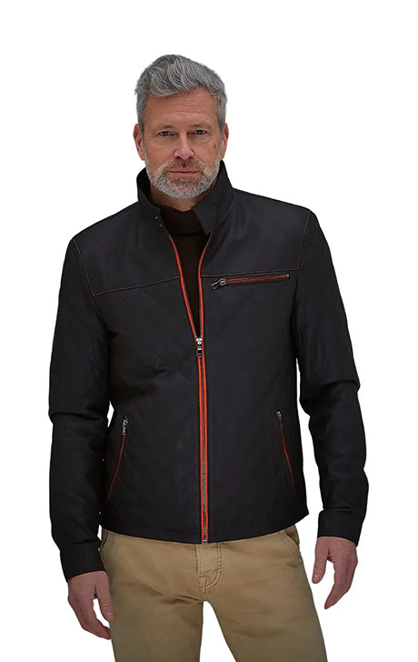Espresso Lambskin Leather Men's Jacket 