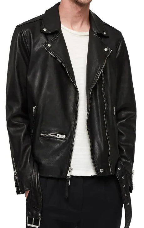 Wick Slim Fit Leather Biker Jacket - Versatile Jackets