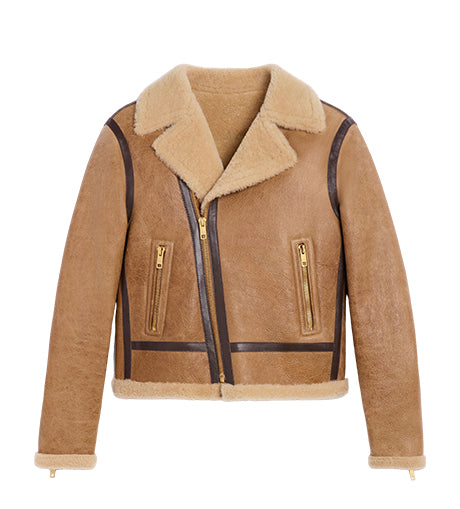 Lambskin Shearling Biker Jacket