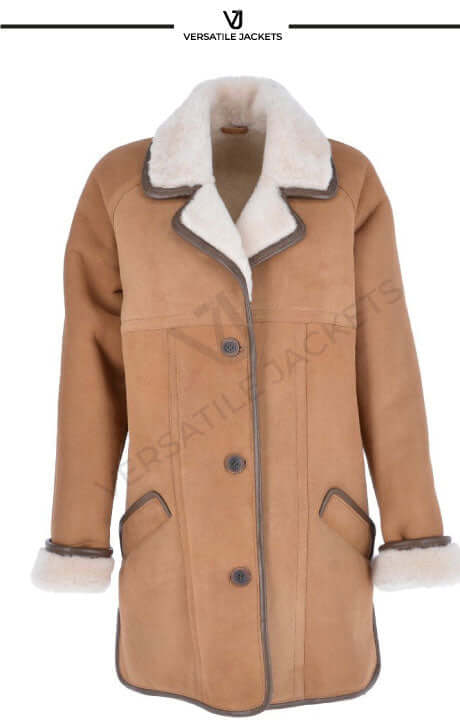 Women's Sheepskin Coat Biscuit Tan : Florence