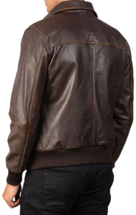 Men’s Brown Distressed A2 Bomber Jacket