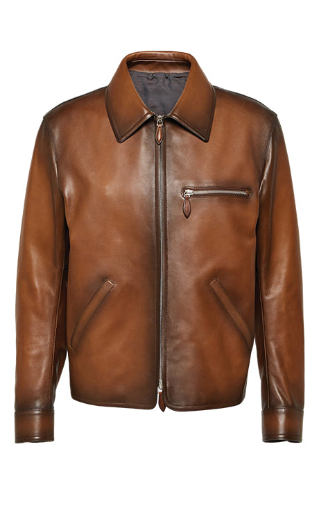 Men's Full-Zip Leather Outerwear