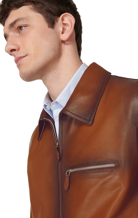 Men's Full-Zip Leather Outerwear
