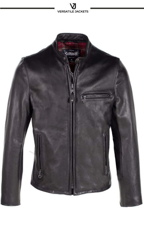 Waxed Cowhide Leather Café Style Jacket