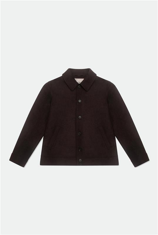 Brown Flannel Button-Through Jacket