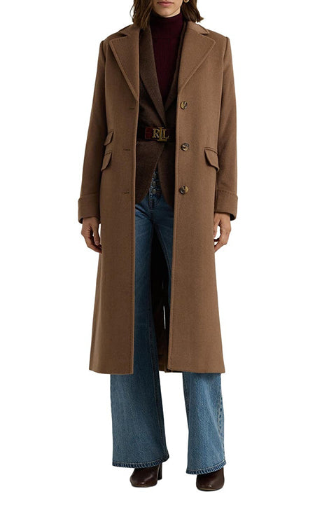 Classic Camel Long Wool Overcoat