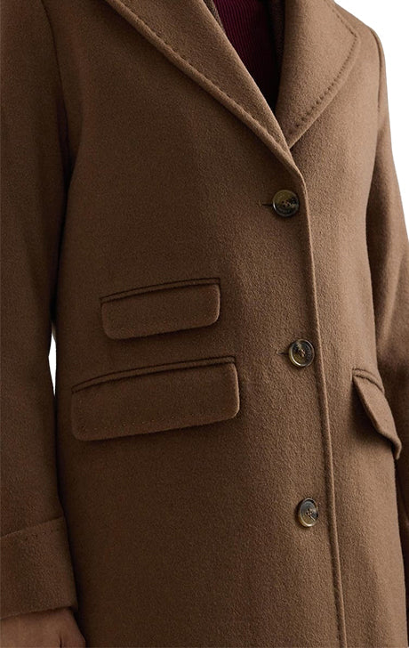 Classic Camel Long Wool Overcoat