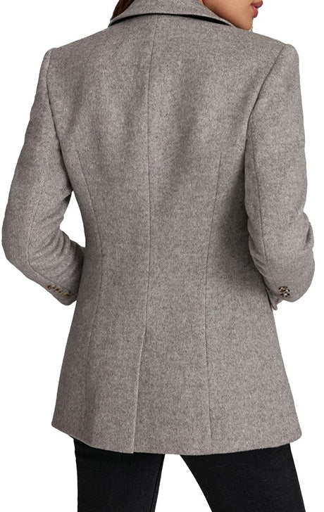 Grey Wool Blend Blazer