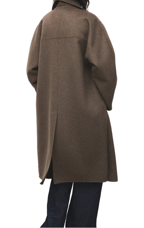 Oversized Wool Blend Double-Breasted Overcoat