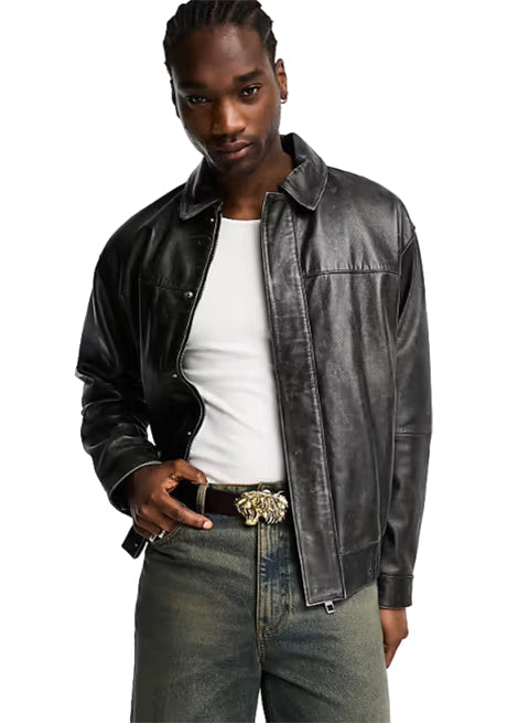Leather Bomber Jacket