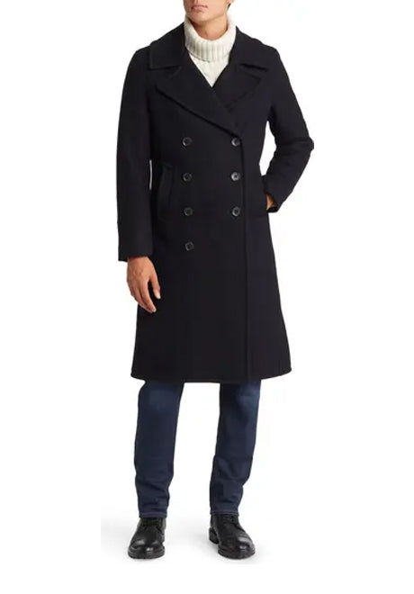 Wool Blend Officer's Coat