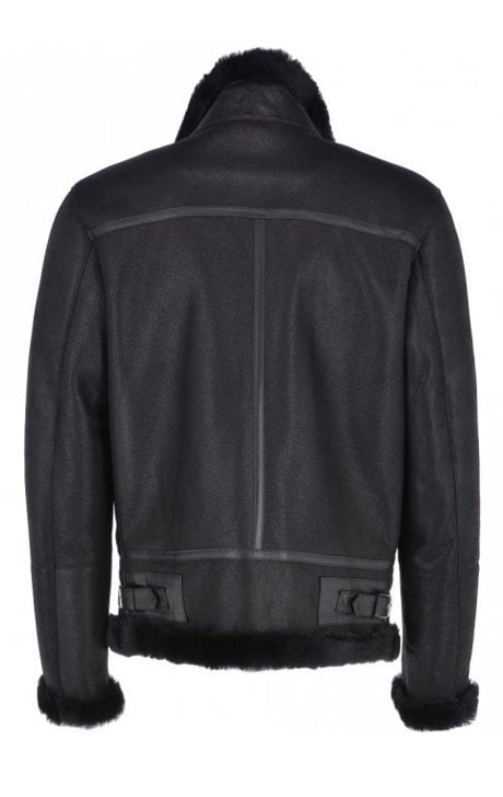  Black Luxury Shearling Flying Jacket – Mandek