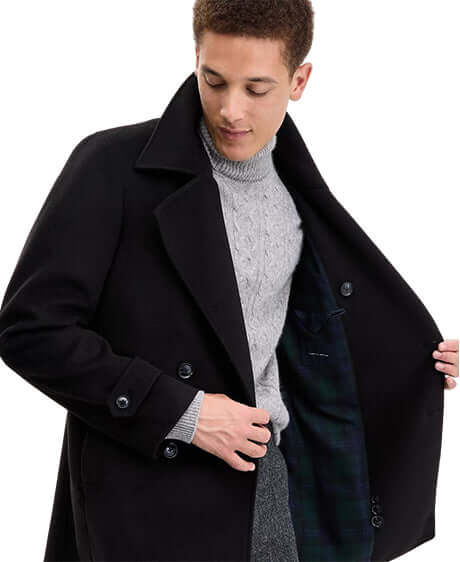 Wool Blend Double-Breasted Pea Coat