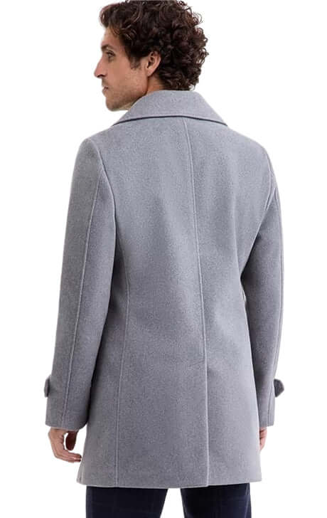 Wool Blend Double-Breasted Pea Coat