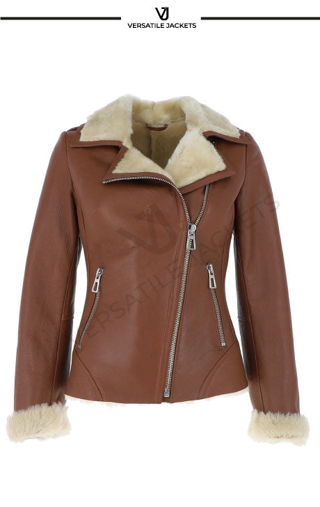 Alayna Shearling Jacket in Tan for Women