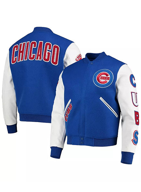 Men's Pro Standard Royal/White Chicago Cubs Varsity Logo Full-Zip Jacket - Royal