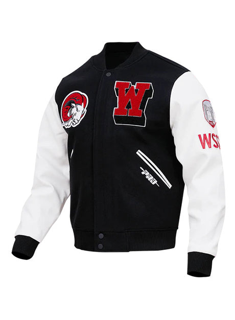  Men's Pro Standard Winston-Salem State Rams Classic Wool Full-Zip Varsity Jacket - Black - Versatile Jackets