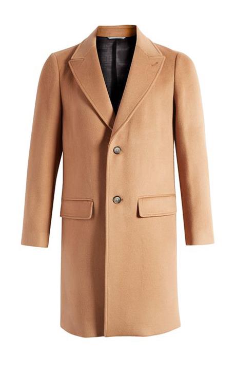 Peak Lapel Wool Blend Coat