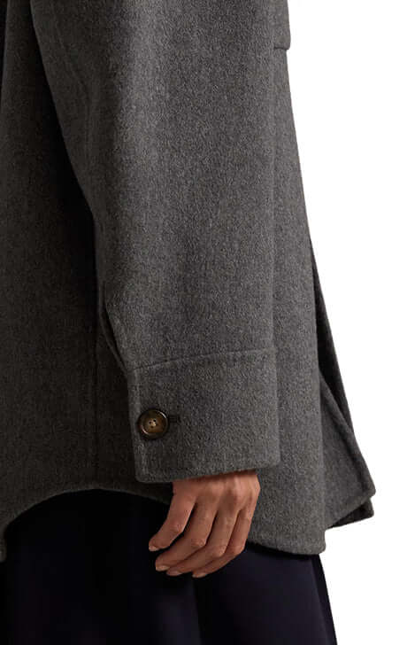  Women’s Charcoal Grey Wool Overshirt Jacket 