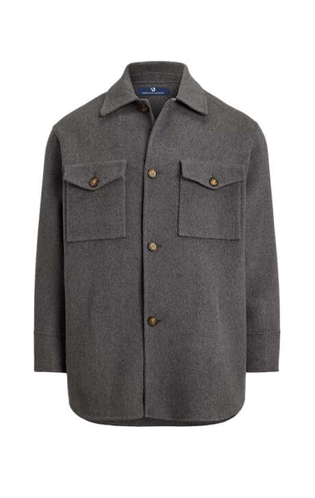  Women’s Charcoal Grey Wool Overshirt Jacket 