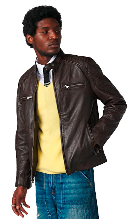 Lance Slim-Fit Moto Leather Jacket