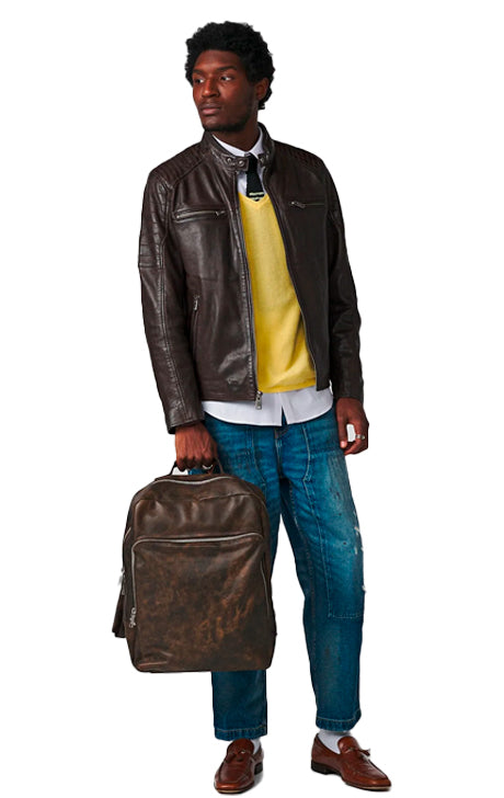 Lance Slim-Fit Moto Leather Jacket
