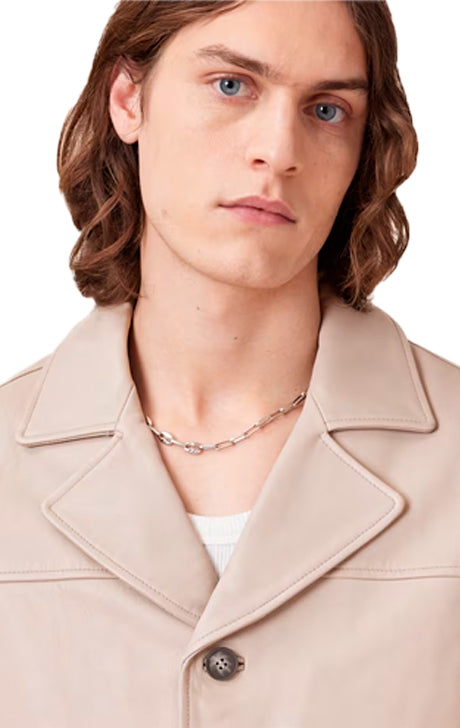 Modern Fit Leather Blazer