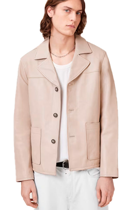 Modern Fit Leather Blazer