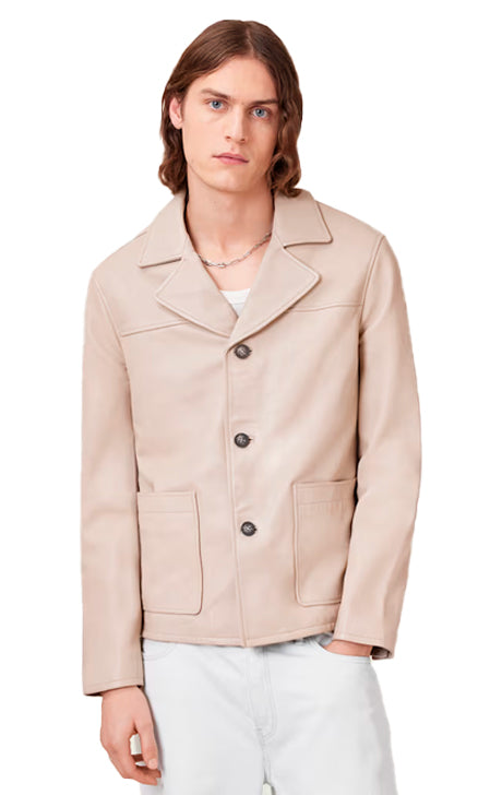 Modern Fit Leather Blazer