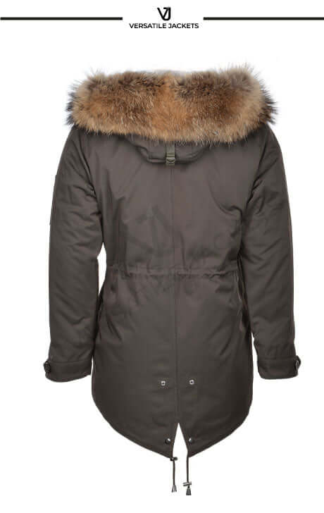 Cronos Hooded Parka with Raccoon Fur Trim and Removable Fur Lining