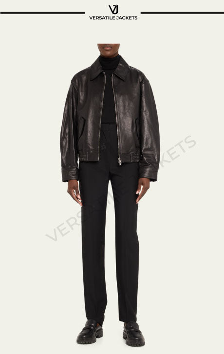 Leather Blouson Jacket