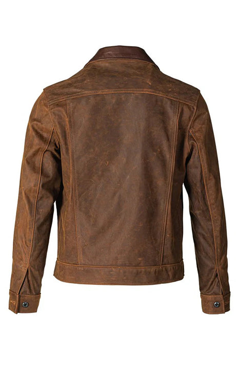 Nubuck Cowhide Leather Mechanic's Work Jacket