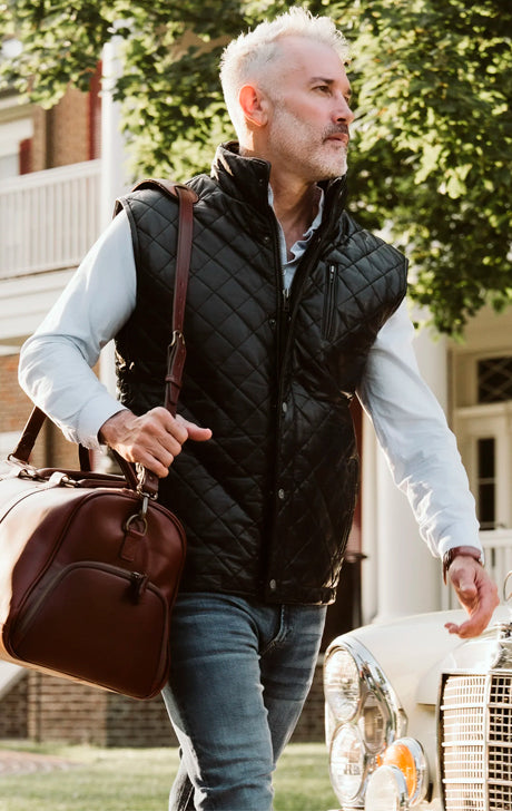 Biker Style Quilted Vest
