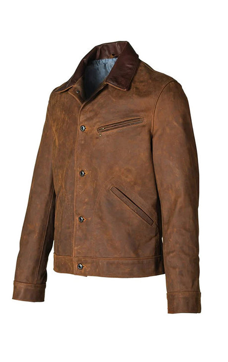 Nubuck Cowhide Leather Mechanic's Work Jacket 