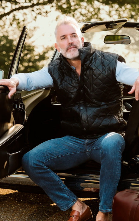 Biker Style Quilted Vest