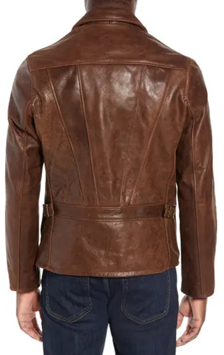 Waxed Naked Buffalo Leather Delivery Jacket | Brown