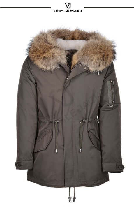 Cronos Hooded Parka with Raccoon Fur Trim and Removable Fur Lining