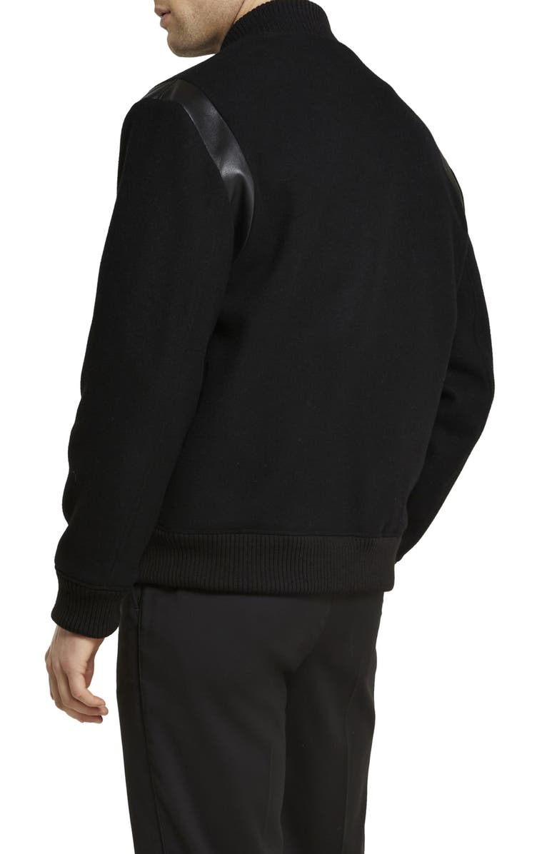Dacre Varsity Leather Trim Wool Blend Bomber Jacket - Versatile Jackets