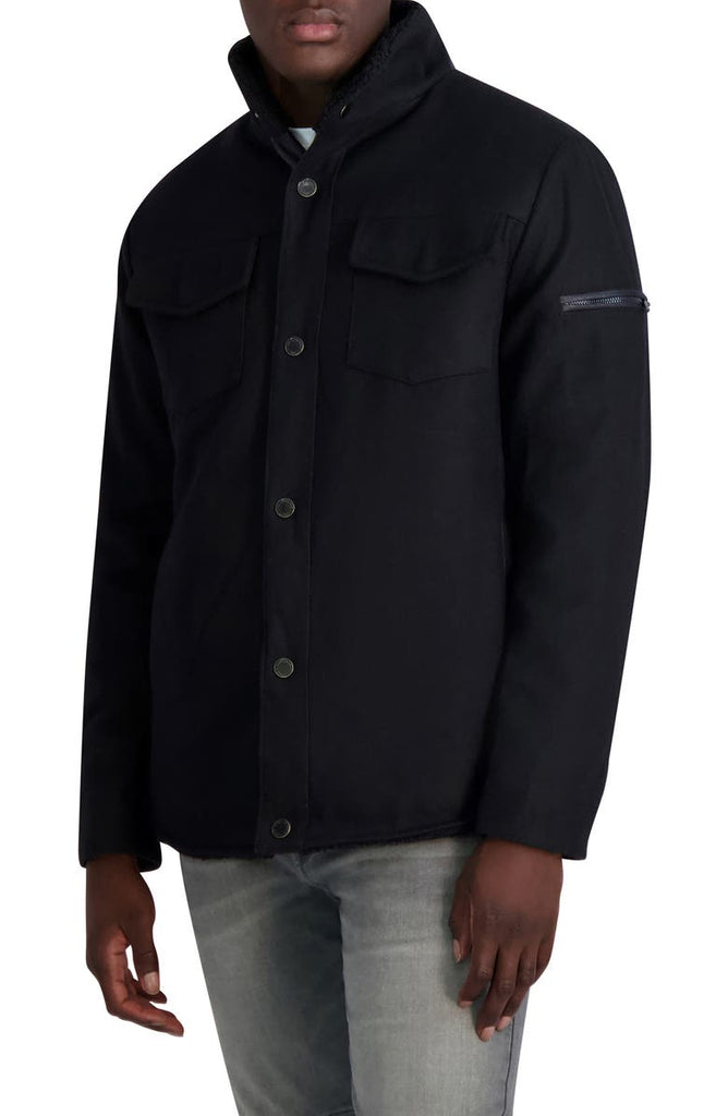 Fleece Lined Wool Blend Shirt Jacket - Versatile Jackets