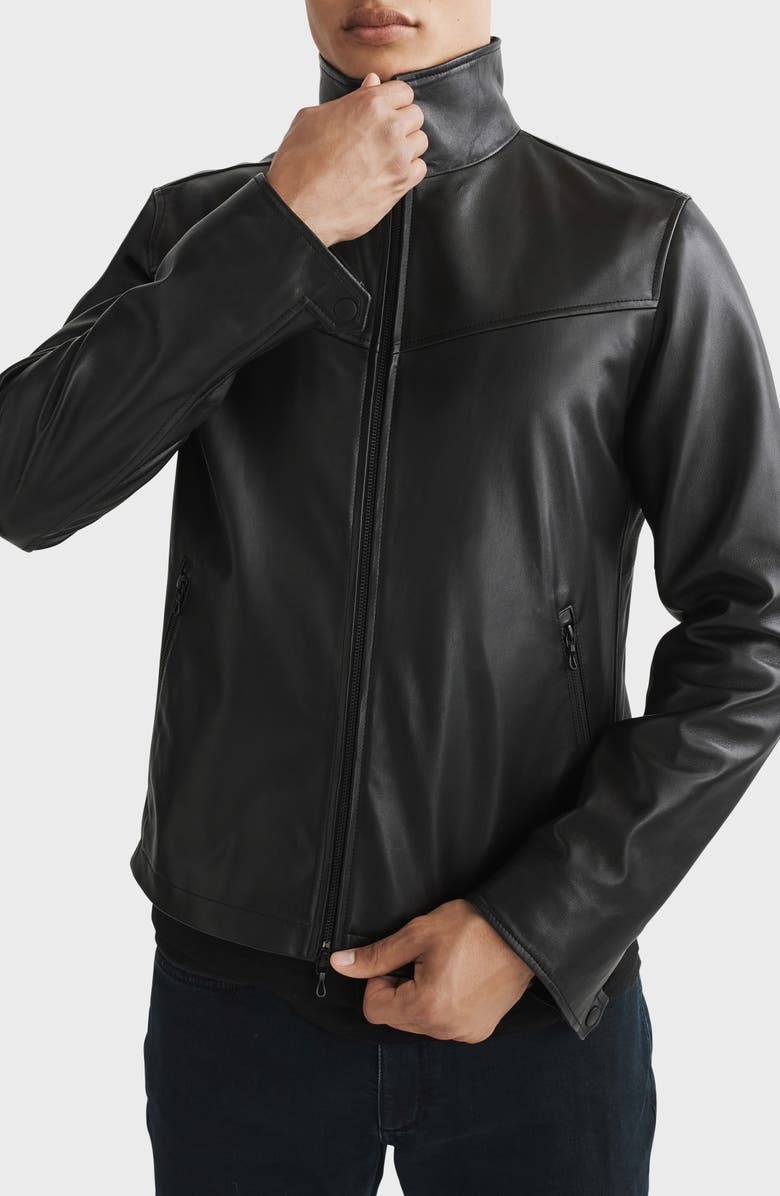 Grant Stand Collar Leather Jacket - Versatile Jackets