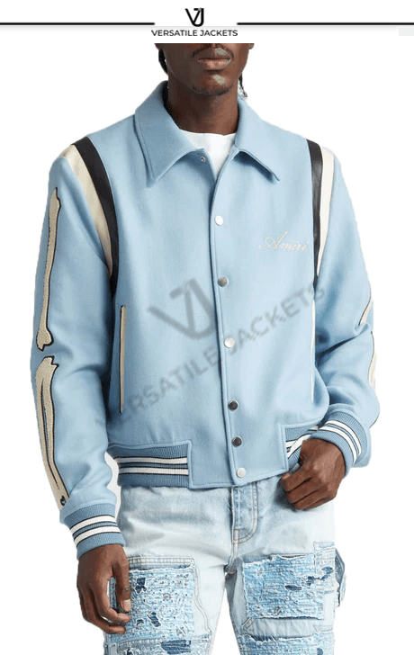 Bones Wool Blend Varsity Jacket - Versatile Jackets