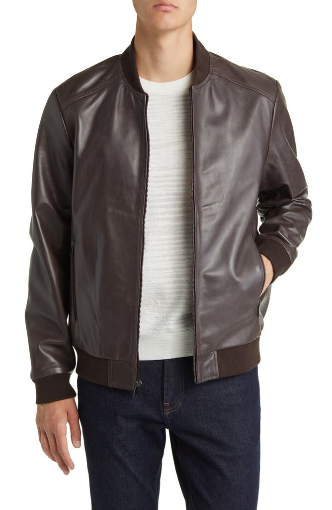 Leather Bomber Jacket - Versatile Jackets